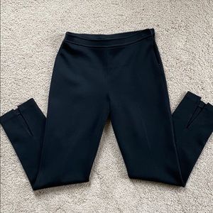 St. John Caviar black knit pant with ankle slit